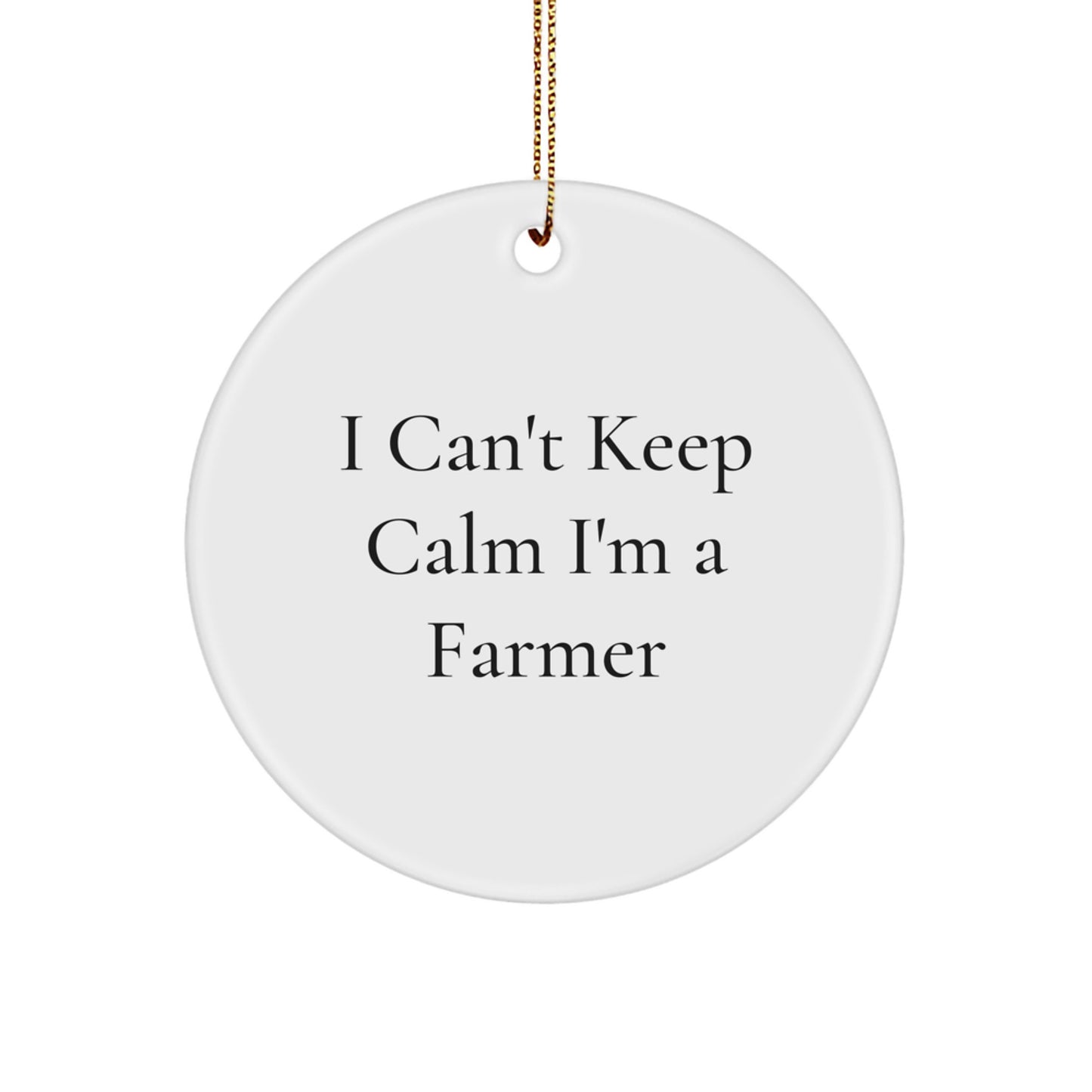 Funny Farmer Gifts from Friends - I'm a Farmer Circle Ornament for Christmas Unique Presents from Family - Image 1