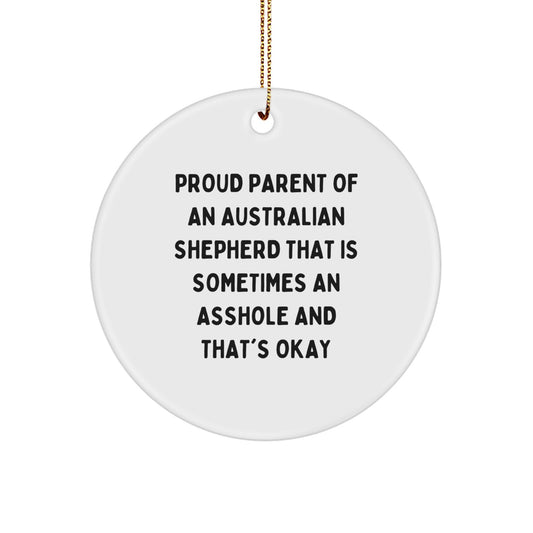 Australian Shepherd Dog Parent Keepsake Christmas Ornament for Him Gift - Image 1