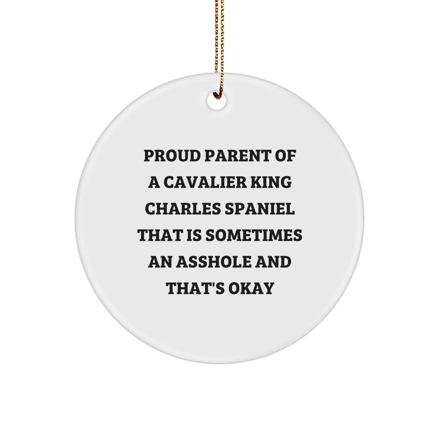 Funny Cavalier King Charles Spaniel Dog Circle Ornament Gifts for Men Women Friends Family, Christmas Unique Presents from Loved Ones - Image 1