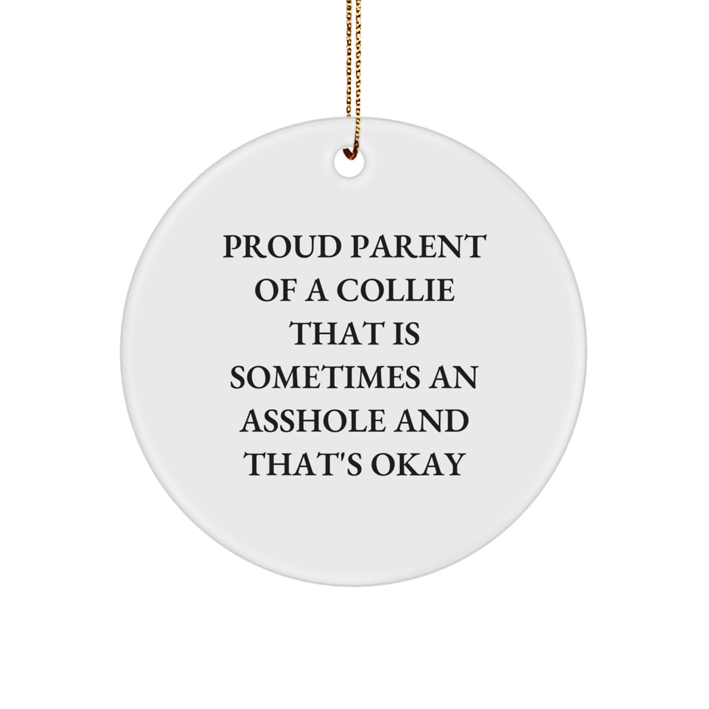 Proud Collie Dad Keepsake Festive Christmas Ornament for Him Gift - Image 1