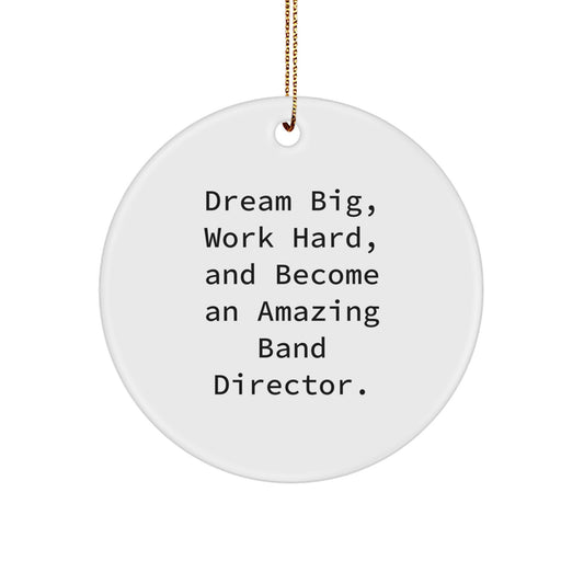 Funny Inspirational Gifts from Friends for Band Directors - Dream Big Work Hard Ornament, Circle Ornament for Christmas - Image 1