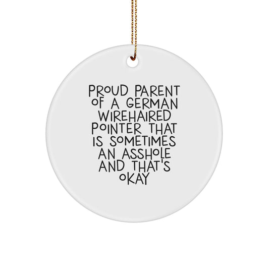 Sassy German Wirehaired Pointer Dog Circle Ornament Gift for Friends - Image 1