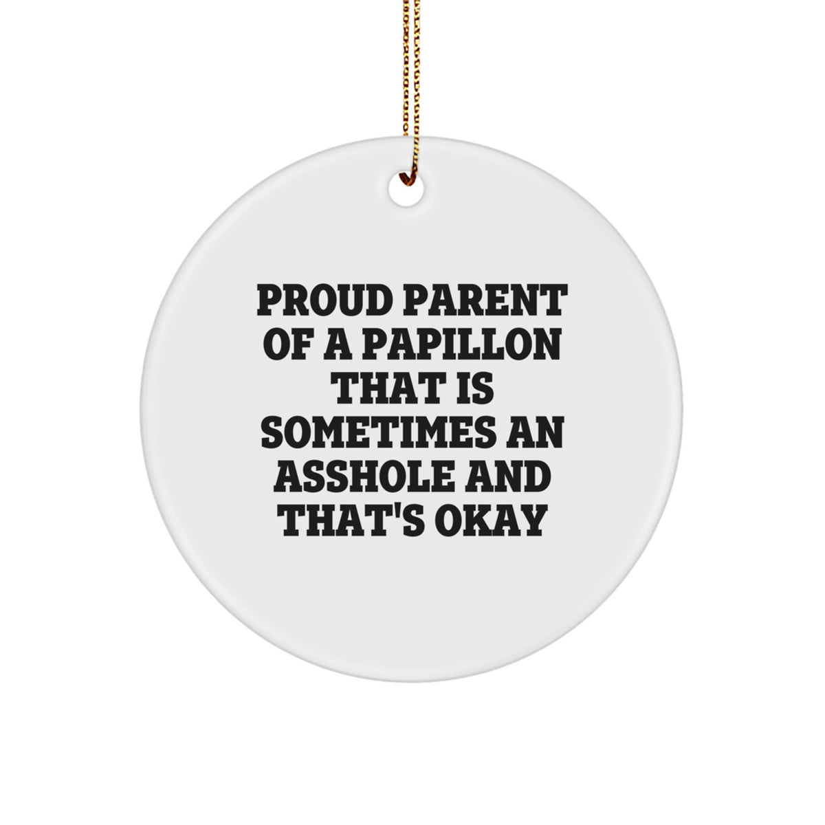 Christmas Gift Funny Papillon Dog Ornament for Her - Present - Image 1