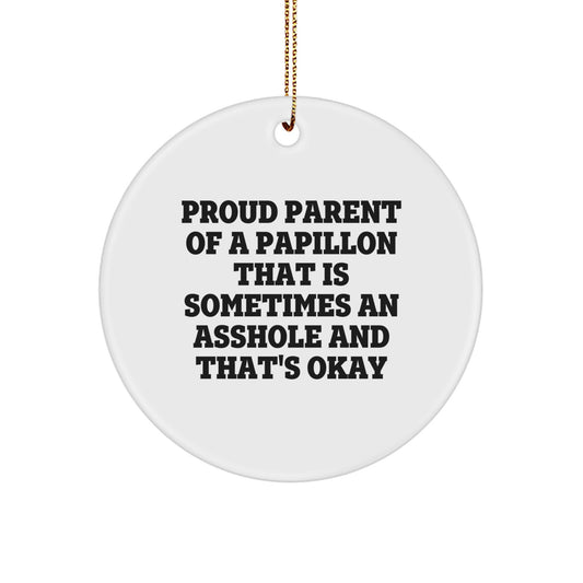 Christmas Gift Funny Papillon Dog Ornament for Her - Present - Image 1