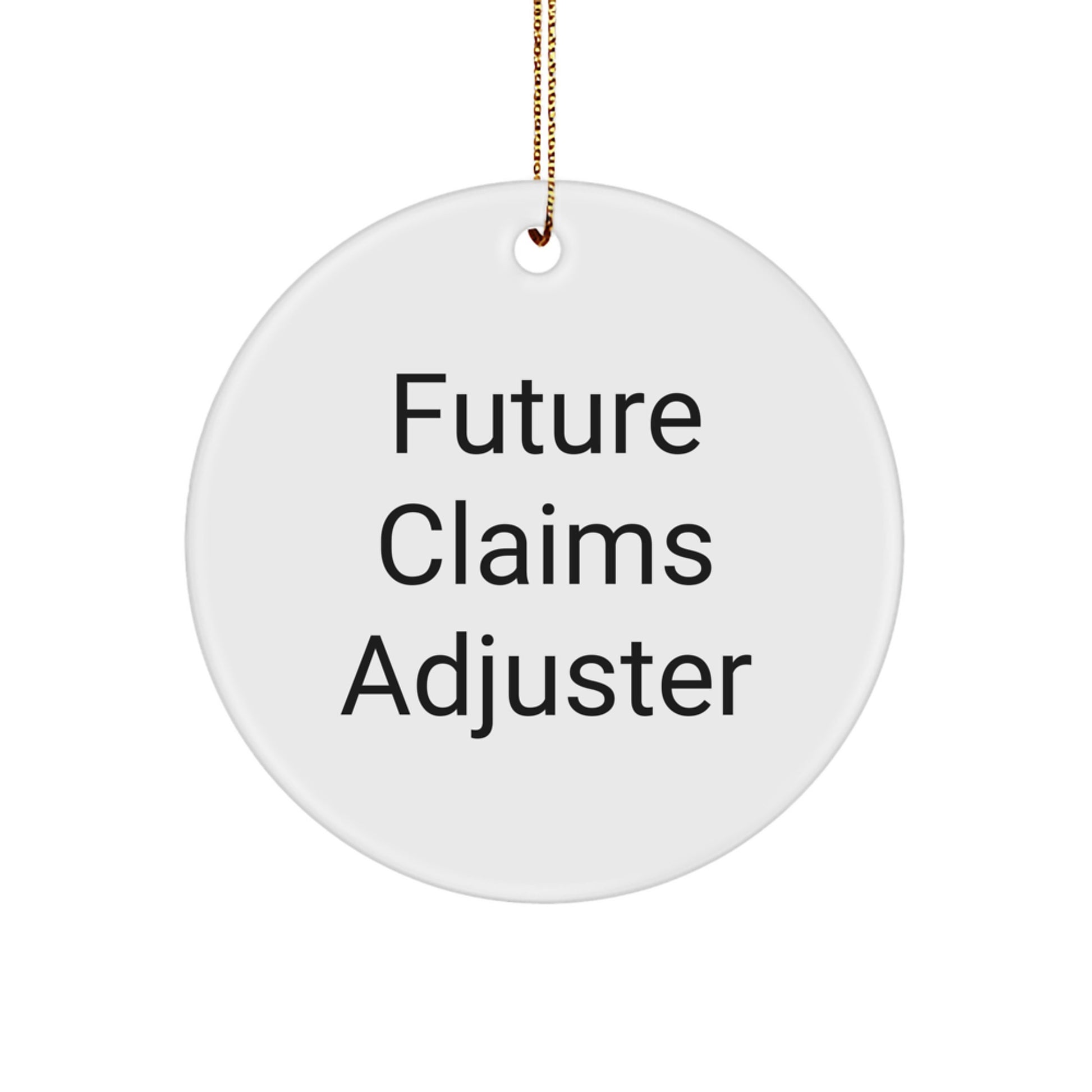 Funny Future Claims Adjuster Gifts from Friends - Unique Circle Ornament for Christmas - Inspirational Quote - Image 1