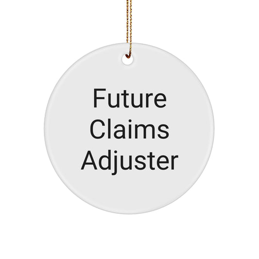 Funny Future Claims Adjuster Gifts from Friends - Unique Circle Ornament for Christmas - Inspirational Quote - Image 1