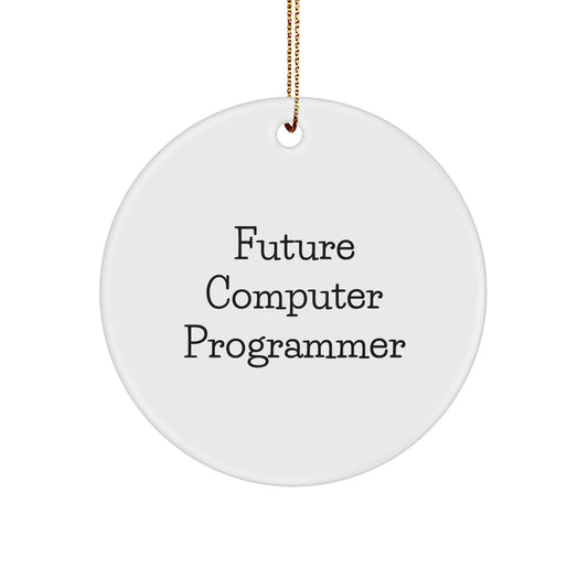 Funny Future Computer Programmer Christmas Unique Gifts for Men from Friends, Circle Ornament, Inspirational Computer Programmer Gifts - Image 1