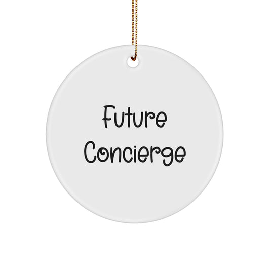 Funny Future Concierge Gifts from Friends for Concierge Men, Concierge Unique Circle Ornament, Funny Christmas Unique Gifts - Image 1