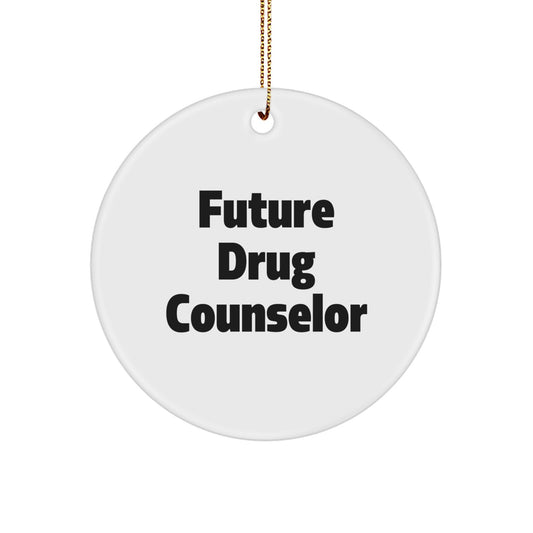 Funny Future Drug Counselor Gifts from Men, Women, or Friends for Christmas Unique Circle Ornament with Inspirational Quote, Drug Counselor Decoration, and Circle Ornament for Drug Counselor - Image 1