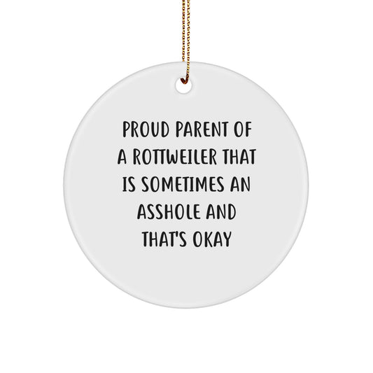 Rottweiler Dog Circle Ornament Idea Gift for Coworkers Proud Rottweiler - Image 1