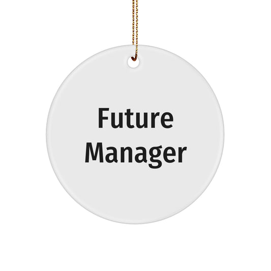 Funny Quote Manager Gifts from Friends, Christmas Unique Circle Ornaments for Manager, Inspirational Future Manager - Image 1