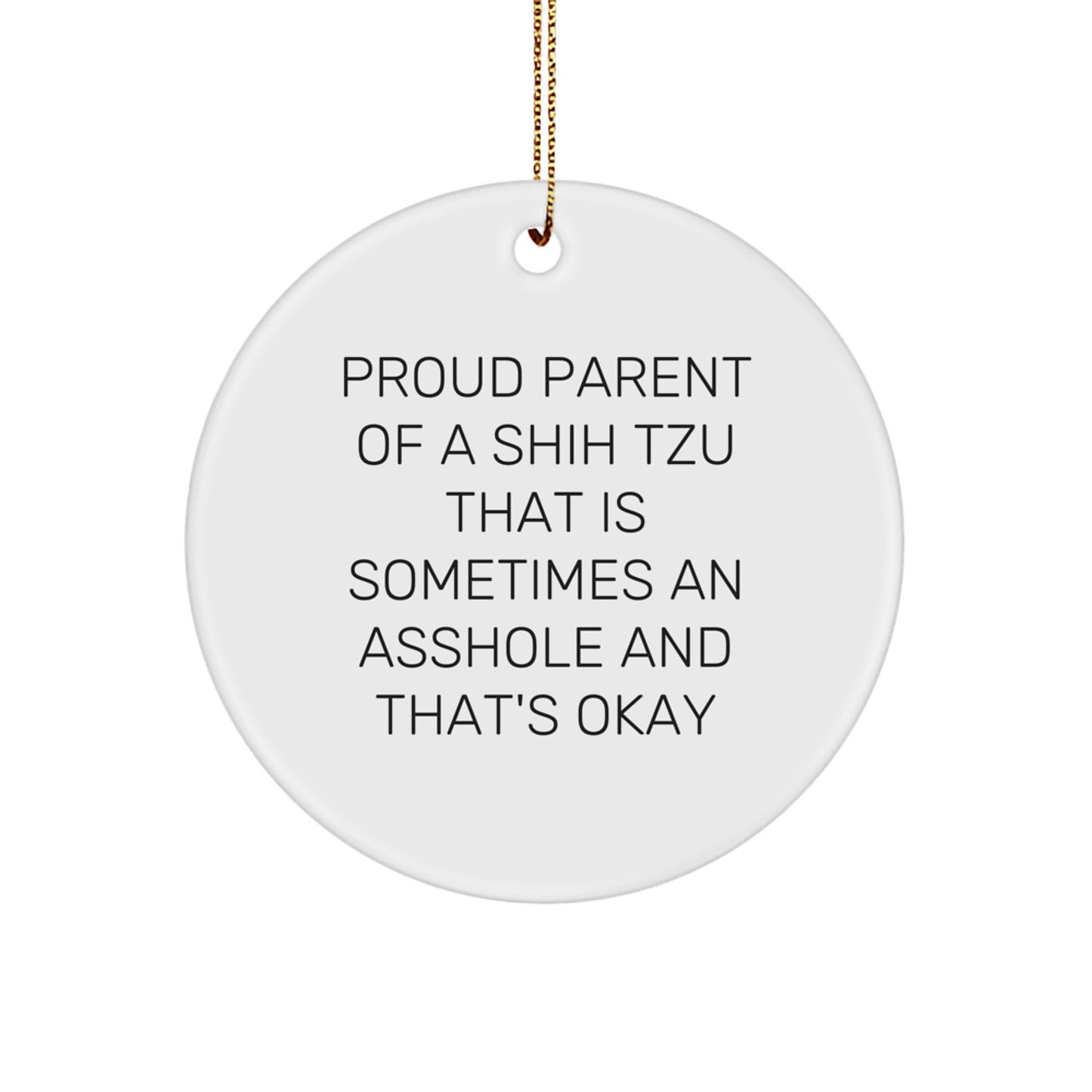 Hilarious Shih Tzu Circle Ornament Christmas Gift for Friends - Image 1