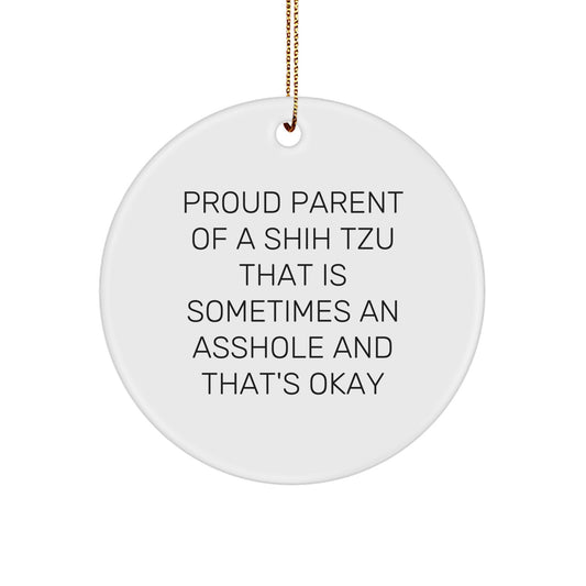 Hilarious Shih Tzu Circle Ornament Christmas Gift for Friends - Image 1