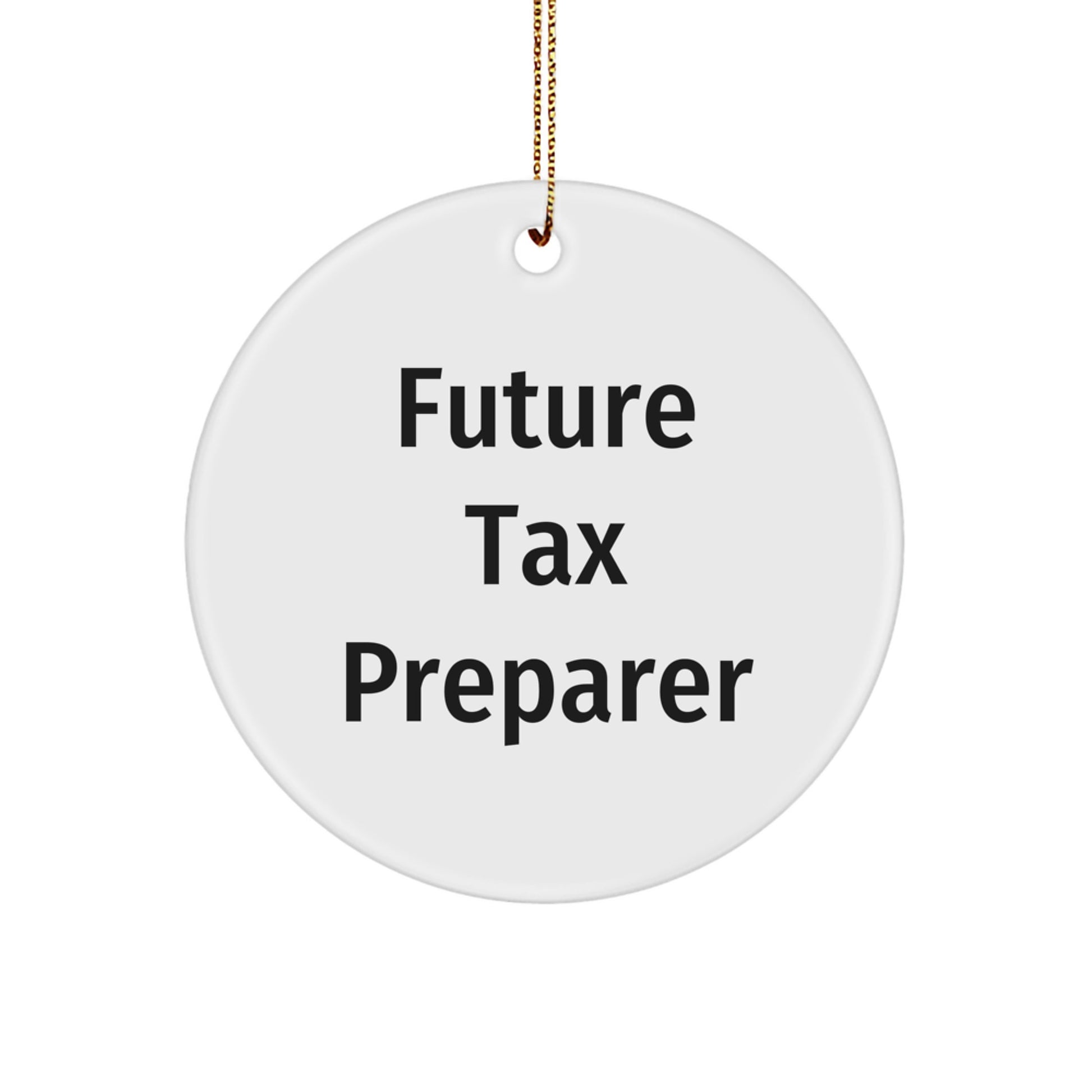 Funny Quote Gifts for Tax Preparer - Circle Ornament with Christmas Unique Gifts from Friends, Coworkers, Family - Future Tax Preparer Inspirational Motivational Office Decor - Image 1