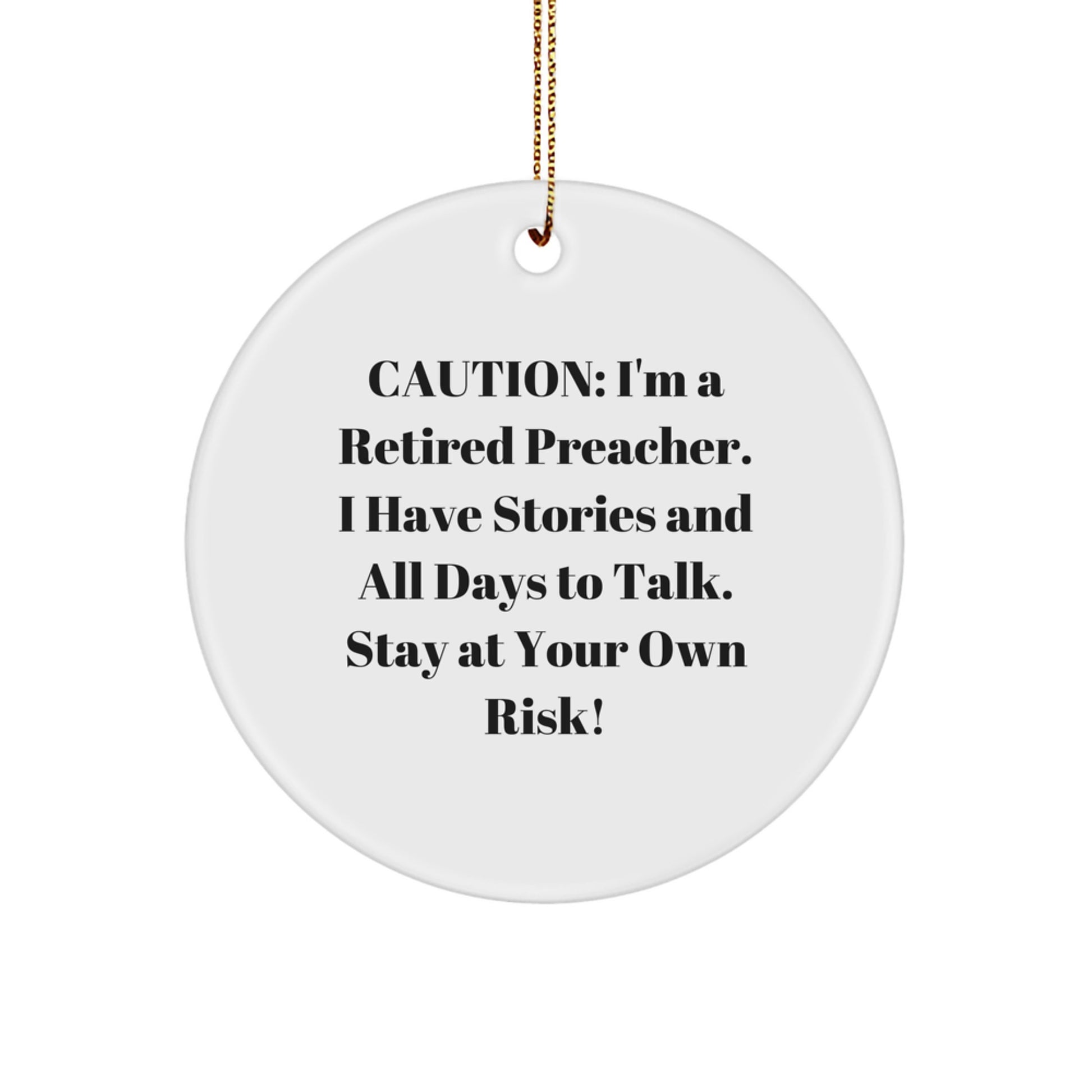 Preacher's Humorous Christmas Unique Gift, Circle Ornament with Stories, Gifts from Friends - Image 1