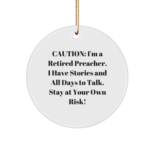 Preacher's Humorous Christmas Unique Gift, Circle Ornament with Stories, Gifts from Friends - Image 1