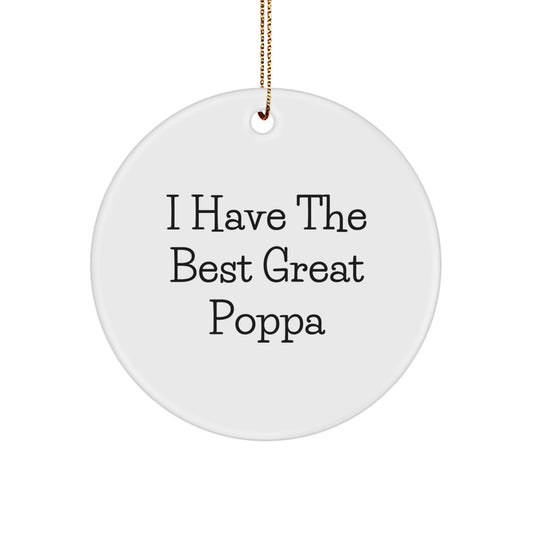 Funny Great Poppa Circle Ornament Gifts from Family - Christmas Unique Gifts for Men - Image 1