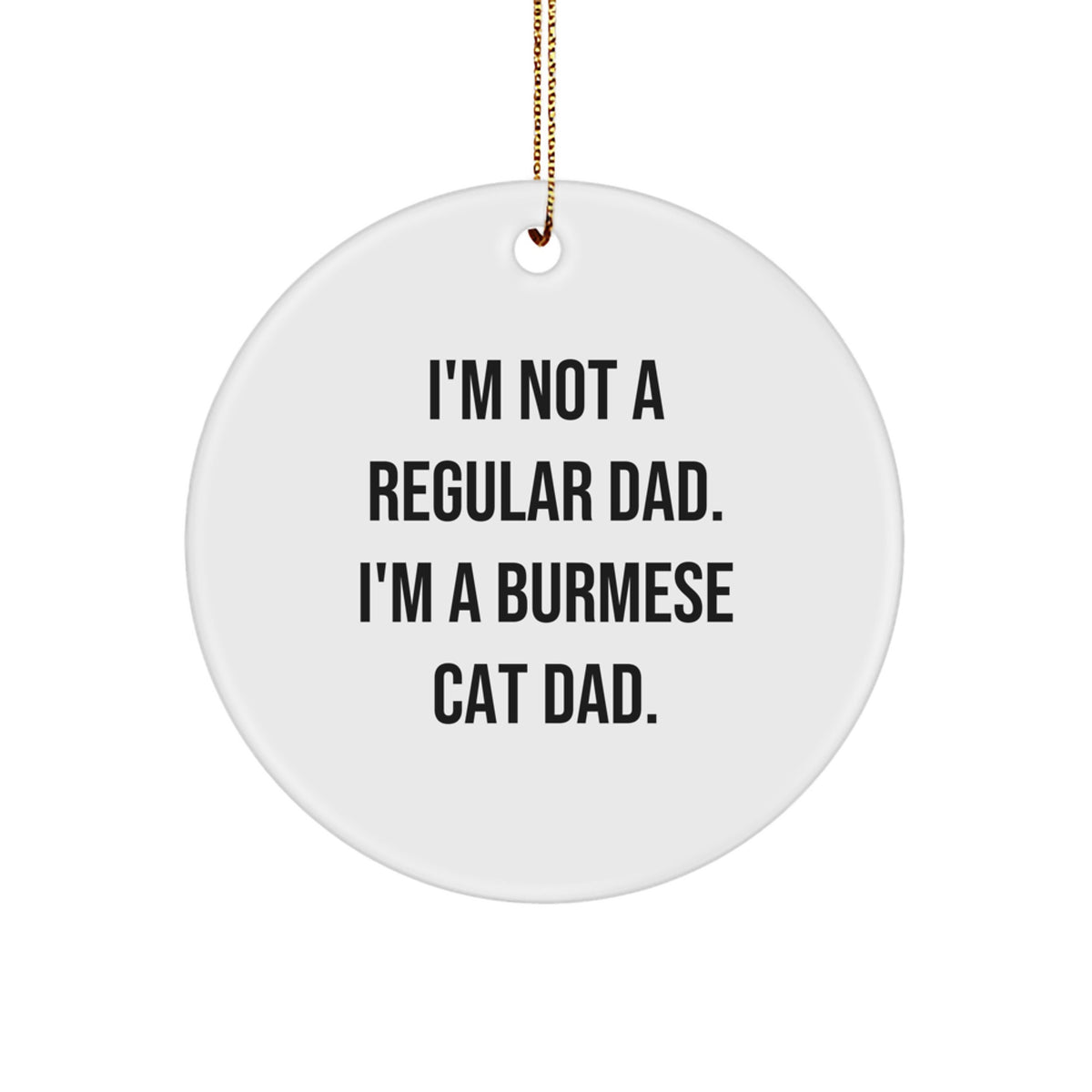 Funny Burmese Cat Dad Christmas Circle Ornament Gifts from Men to Friends - Image 1