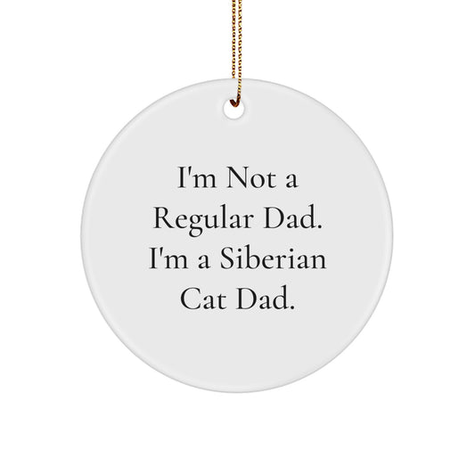 Siberian Cat Dad Gifts from Men to Siberian Cat Lovers, Funny Circle Ornament for Christmas - Image 1
