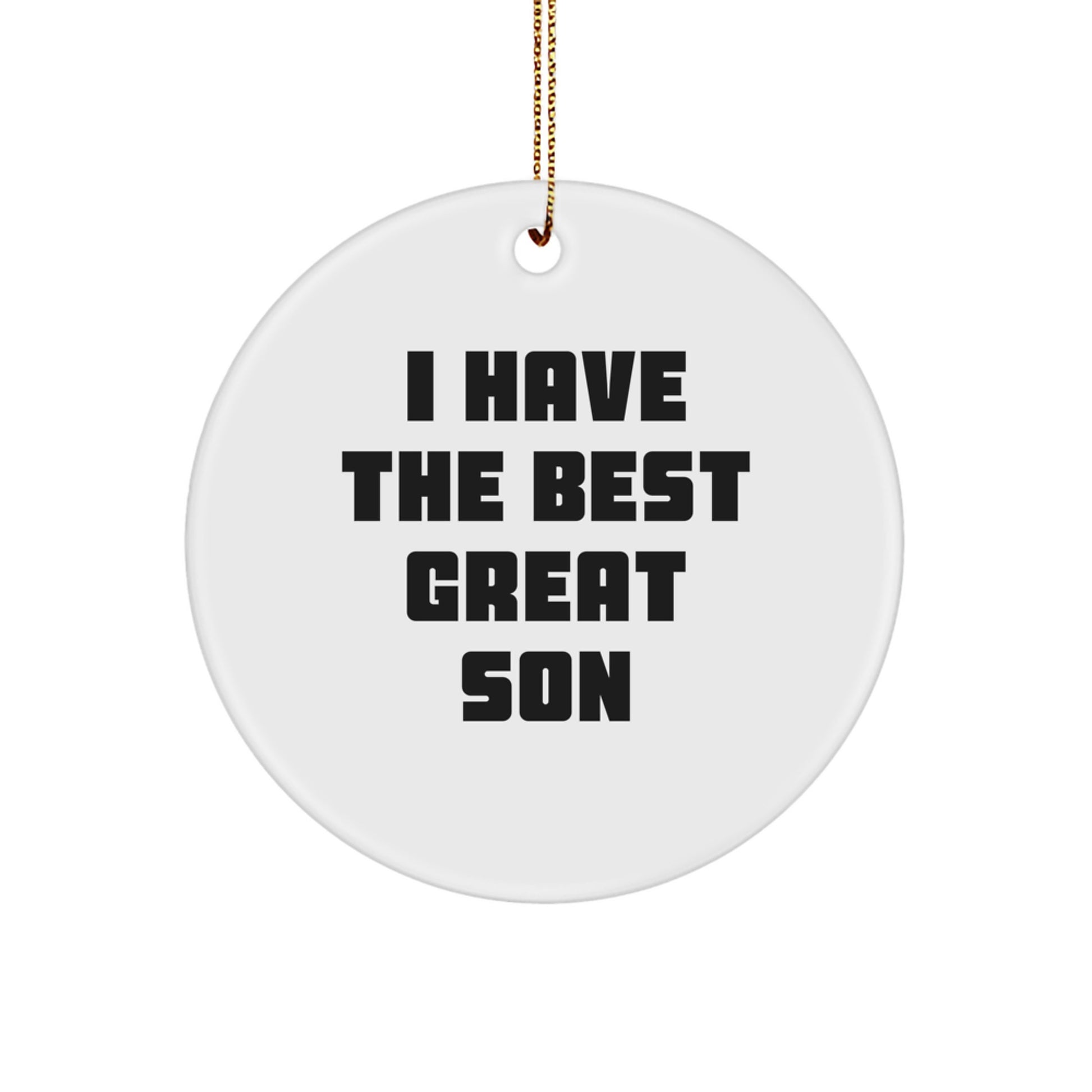 Funny Son Quotes Circle Ornament Gifts from Family for Christmas Unique - Image 1
