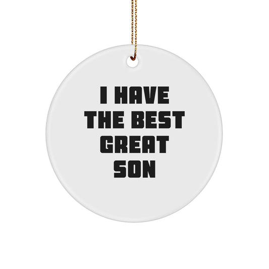 Funny Son Quotes Circle Ornament Gifts from Family for Christmas Unique - Image 1