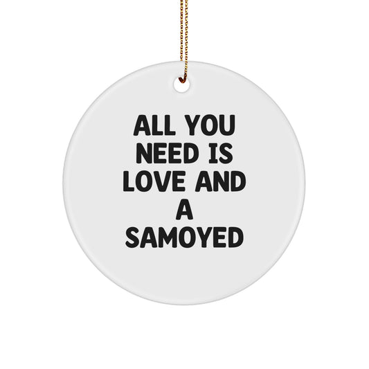 Funny Samoyed Dog Gifts from Men to Women Friends, Unique Circle Ornaments for Samoyed Dog Lovers, Christmas Unique Gifts - Image 1