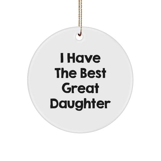 Funny Daughter Christmas Circle Ornament Gifts from Men to Daughter, Unique Christmas Decorations for Daughter's Room, Best Daughter Gifts - Image 1