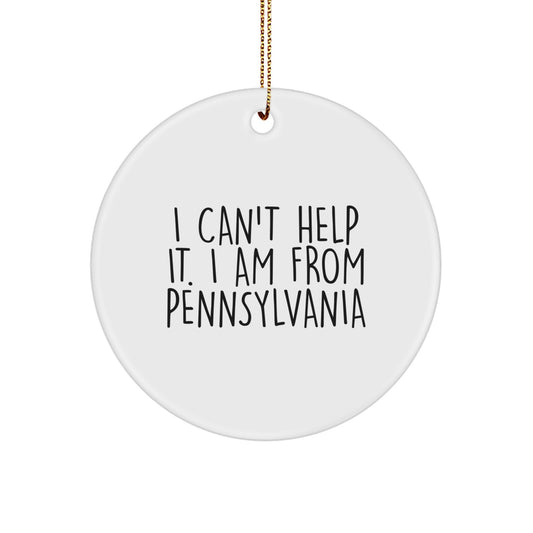 Pennsylvania Love, Funny Circle Ornament, Gifts from Friends or Family for Pennsylvania Residents at Christmas Time - Image 1