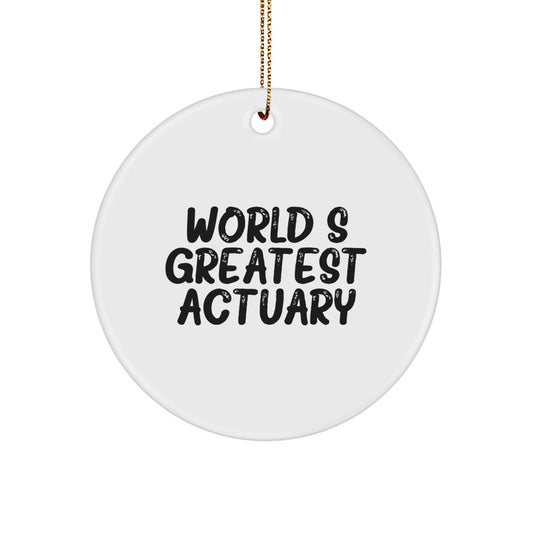 Funny Actuary Gifts from Friends, Christmas Unique Circle Ornament for World's Greatest Actuary, Men's Actuary Office Decor - Image 1