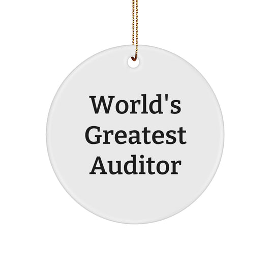 Funny World's Greatest Auditor Gifts for Auditor from Family - Christmas Unique Circle Ornament for Auditor Gifts - Image 1
