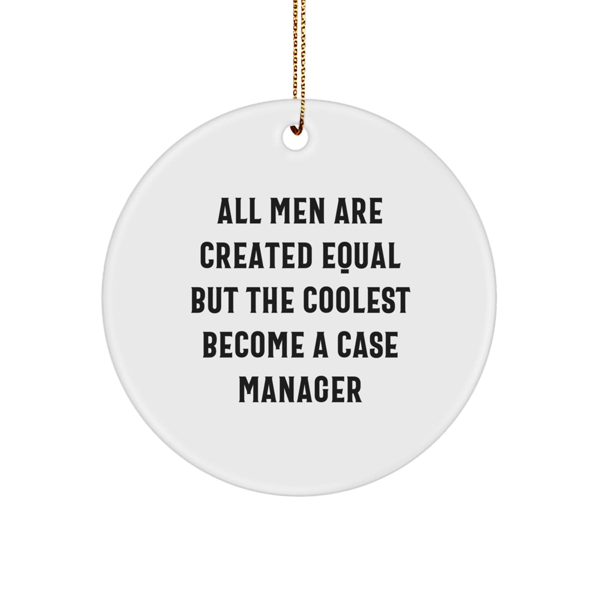 Christmas Gift for Her Present Case Manager Ornament Circle MDF White - Image 1