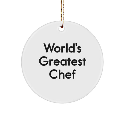 Funny Chef Christmas Circle Ornament Gifts from Family Friends for World's Greatest Chef - Image 1