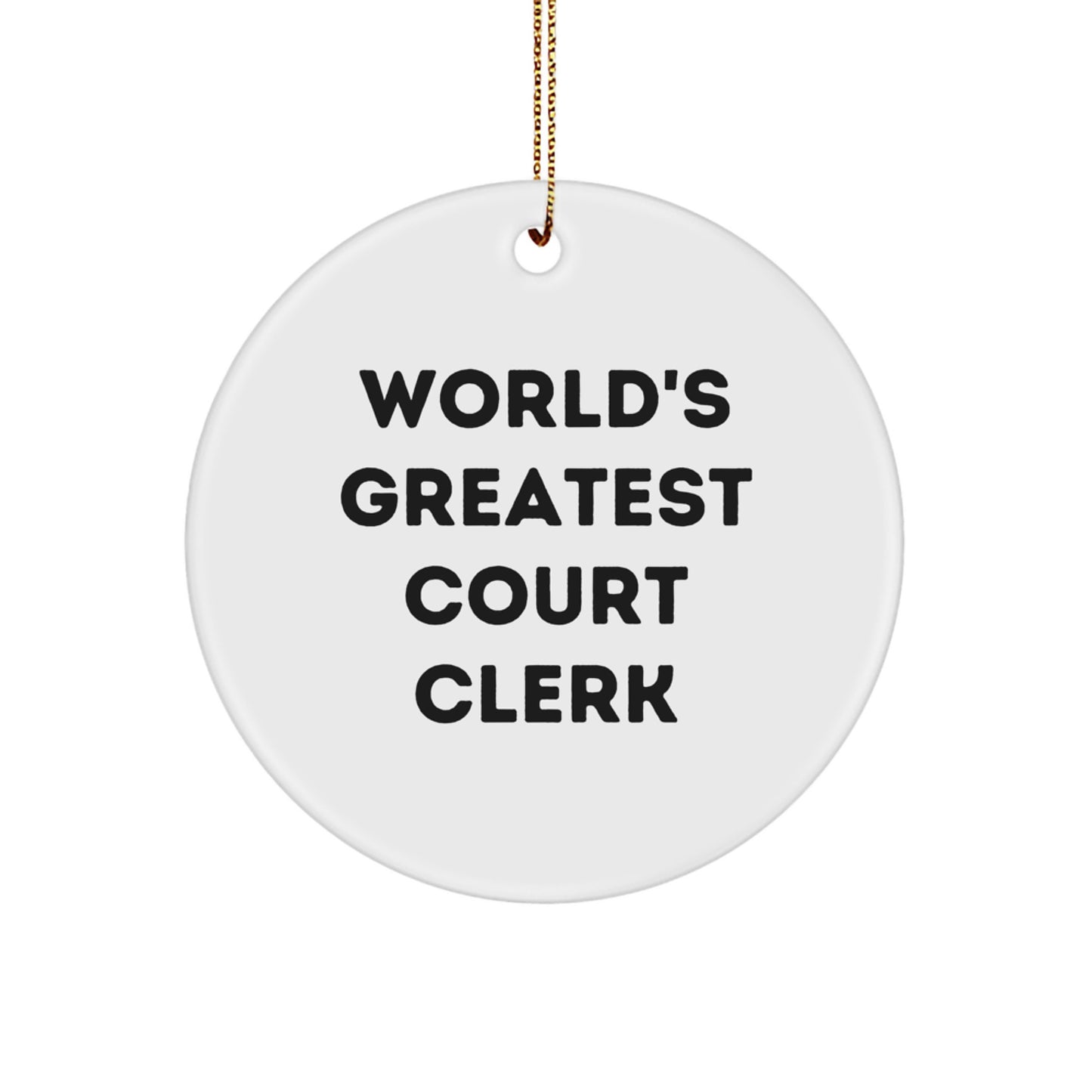 Court Clerk Keepsake Christmas Ornament for Him Gift - Image 1