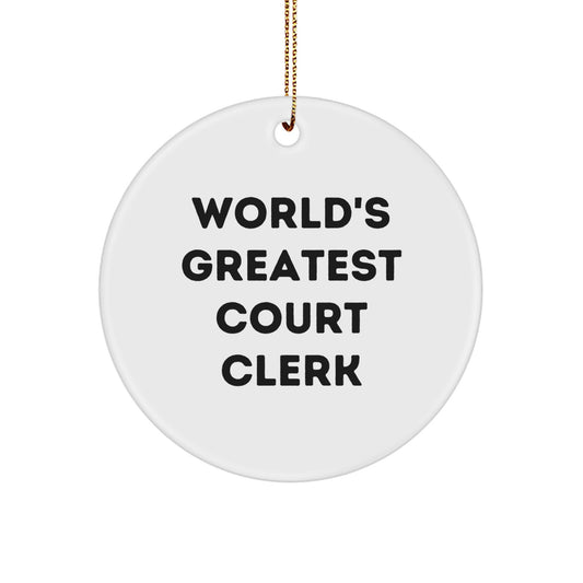 Court Clerk Keepsake Christmas Ornament for Him Gift - Image 1