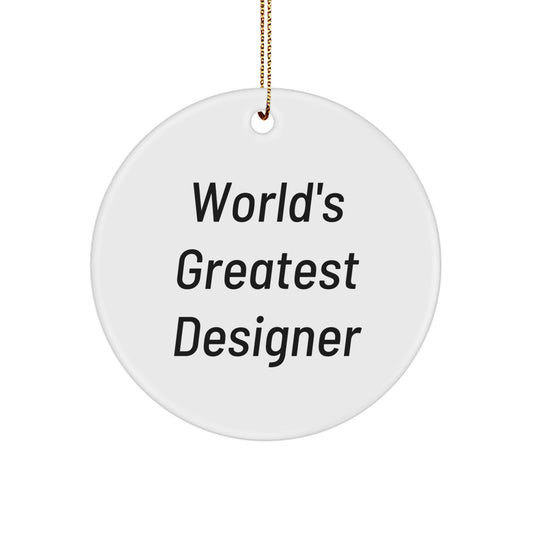 Funny Circle Ornaments for Designer Enthusiasts Gifts from Family, 'World's Greatest Designer' Circle Ornament Christmas Unique Gifts for Him - Image 1