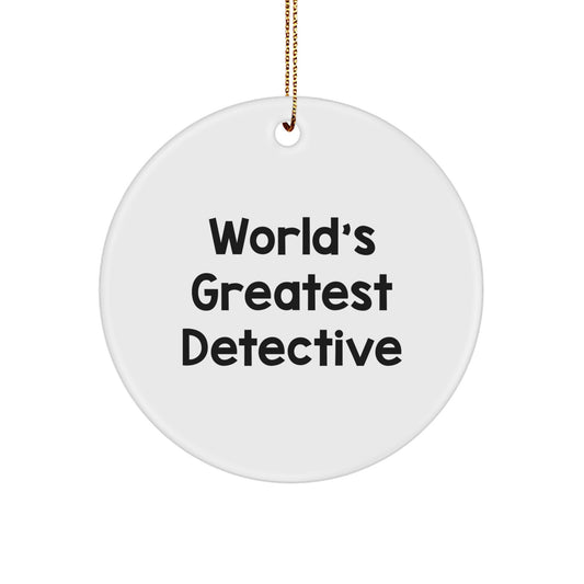 Funny 'World's Greatest Detective' Christmas Circle Ornament Gifts from Friends for Men - Image 1