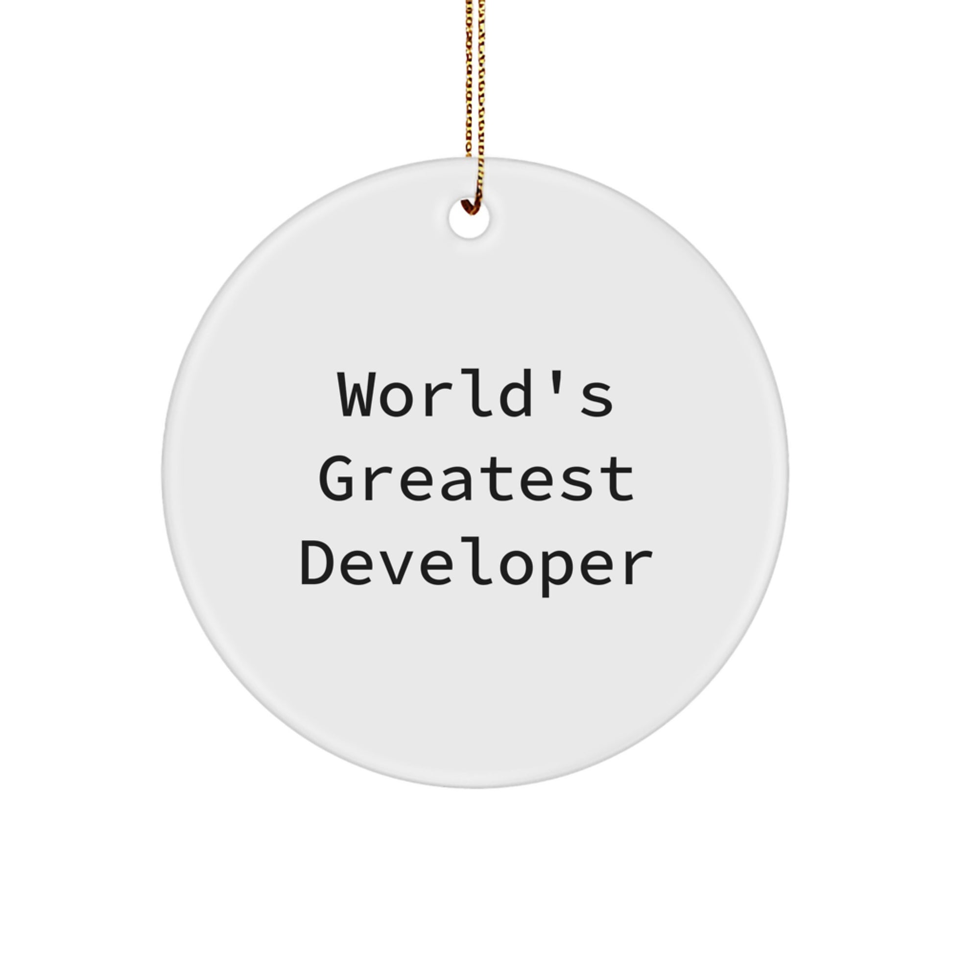 Funny Developer Gifts from Friends for the World's Greatest Developer Circle Ornament, Christmas Unique Decorations for Men, Women, Coworkers, Family - Image 1