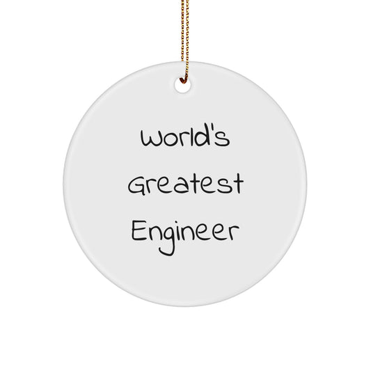 World's Greatest Engineer Gifts for Men, Funny Engineer Circle Ornament, Christmas Unique Gifts from Friends, Colleagues, or Family - Image 1