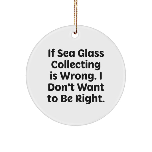 Sea Glass Collecting Funny Gifts for Friends, Circle Ornament with Inspirational Quote, Christmas Unique Gifts from Friends, Lightweight MDF Material - Image 1