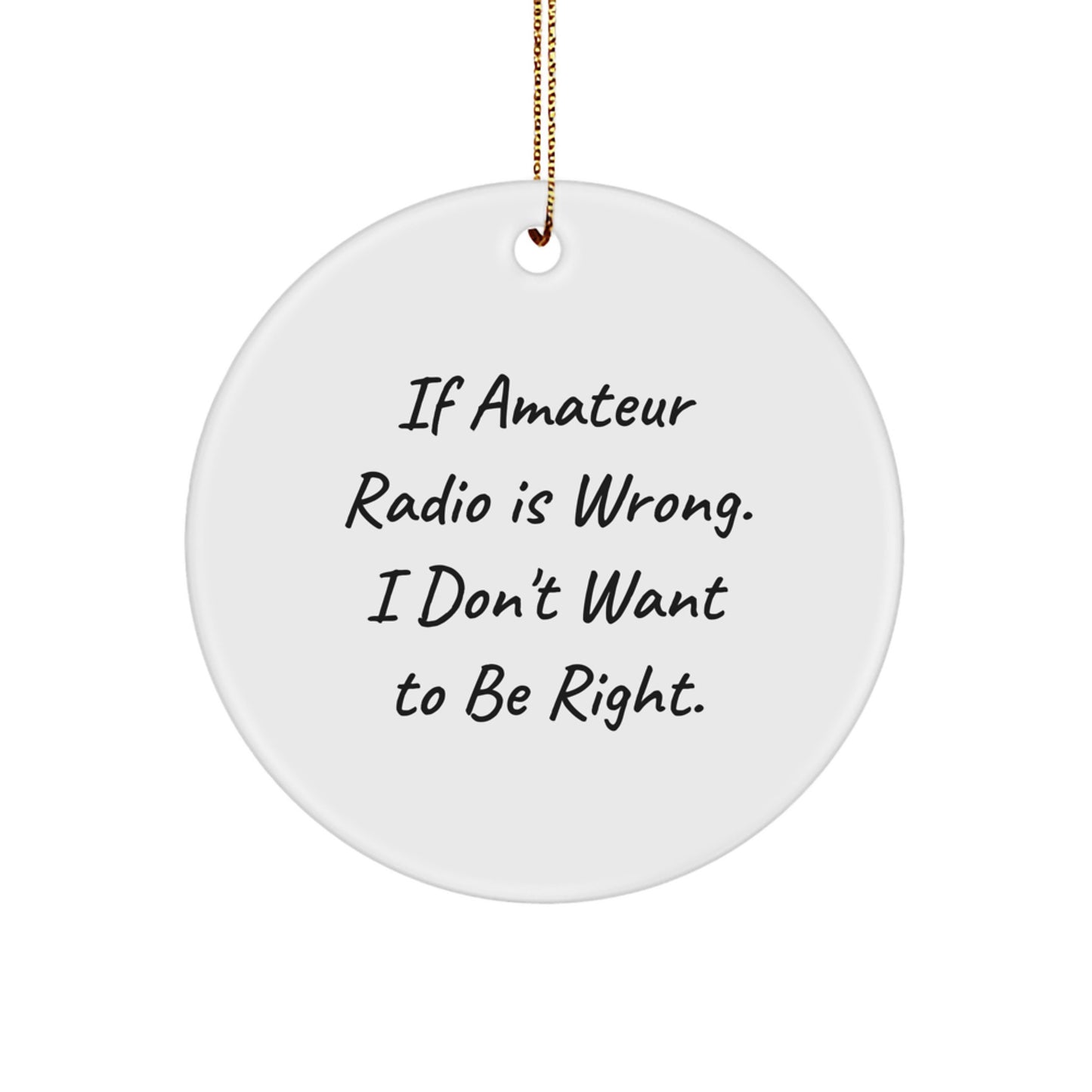Amateur Radio Lover's Funny Circle Ornament Gift from Friends for Christmas - Image 1