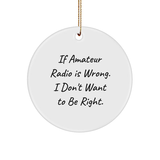 Amateur Radio Lover's Funny Circle Ornament Gift from Friends for Christmas - Image 1