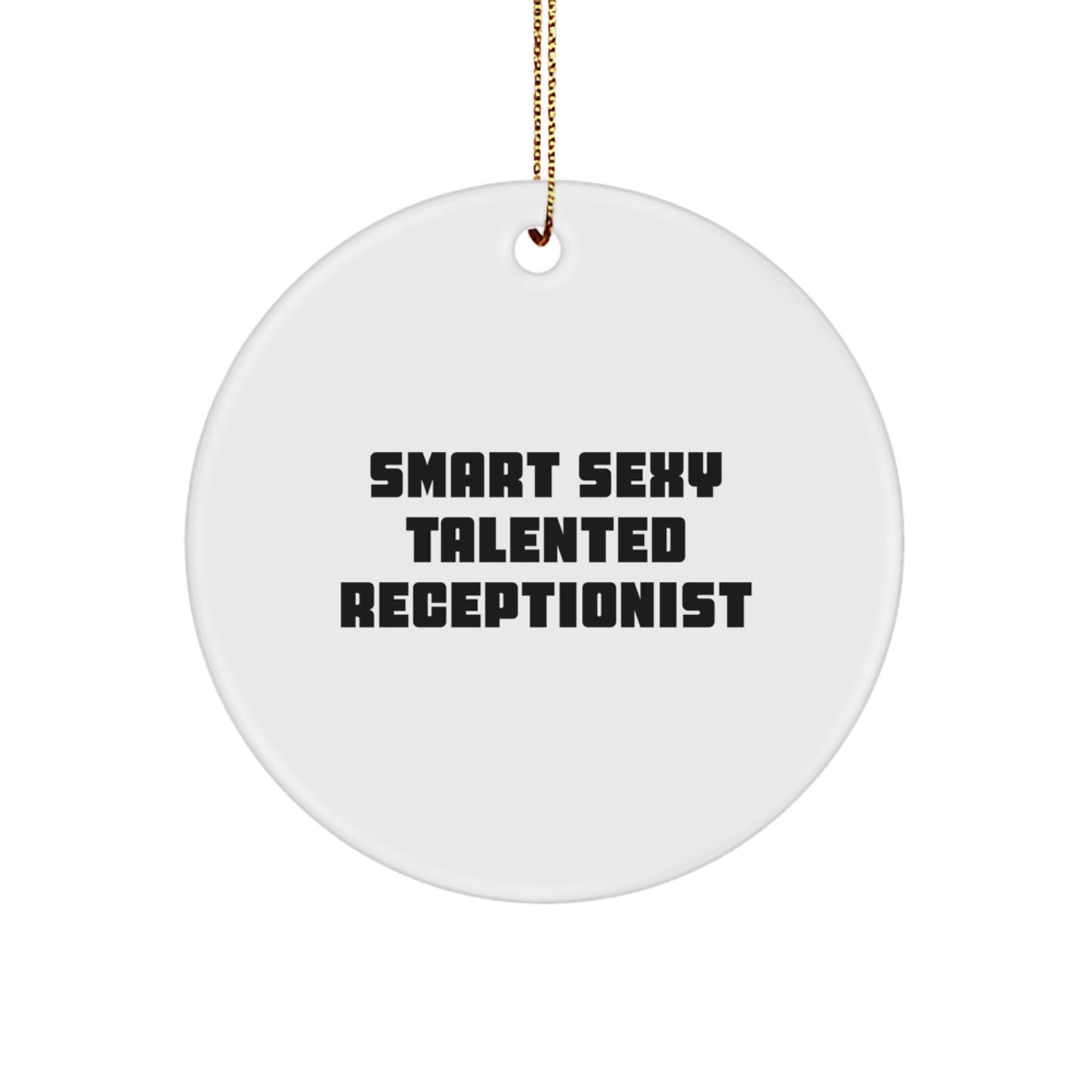 Fun Quote Circle Ornaments for Receptionists, Gifts from Friends to Receptionists, Unique Christmas Unique Gifts for Women Receptionists - Image 1