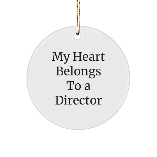 Christmas Unique Gift for Her Director Circle Ornament My Heart Belongs To - Image 1