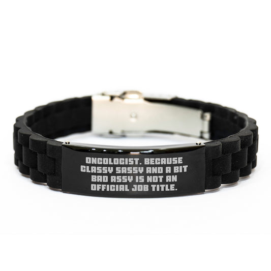 Funny Quote Oncologist Gifts Glide lock Clasp Bracelet Men Women Friends Family Christmas Unique Gift Ideas from Oncologist Lovers - Image 1