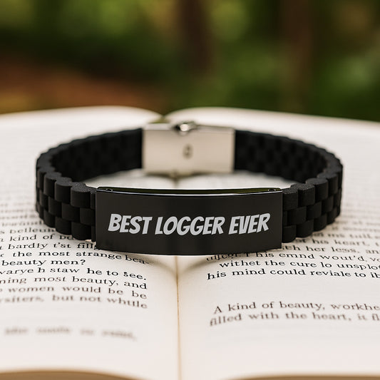 Funny Logger Gifts from Friends, Unique Birthday Unique Gifts for Logger, Best Glide lock Clasp Bracelet Ever - Image 2