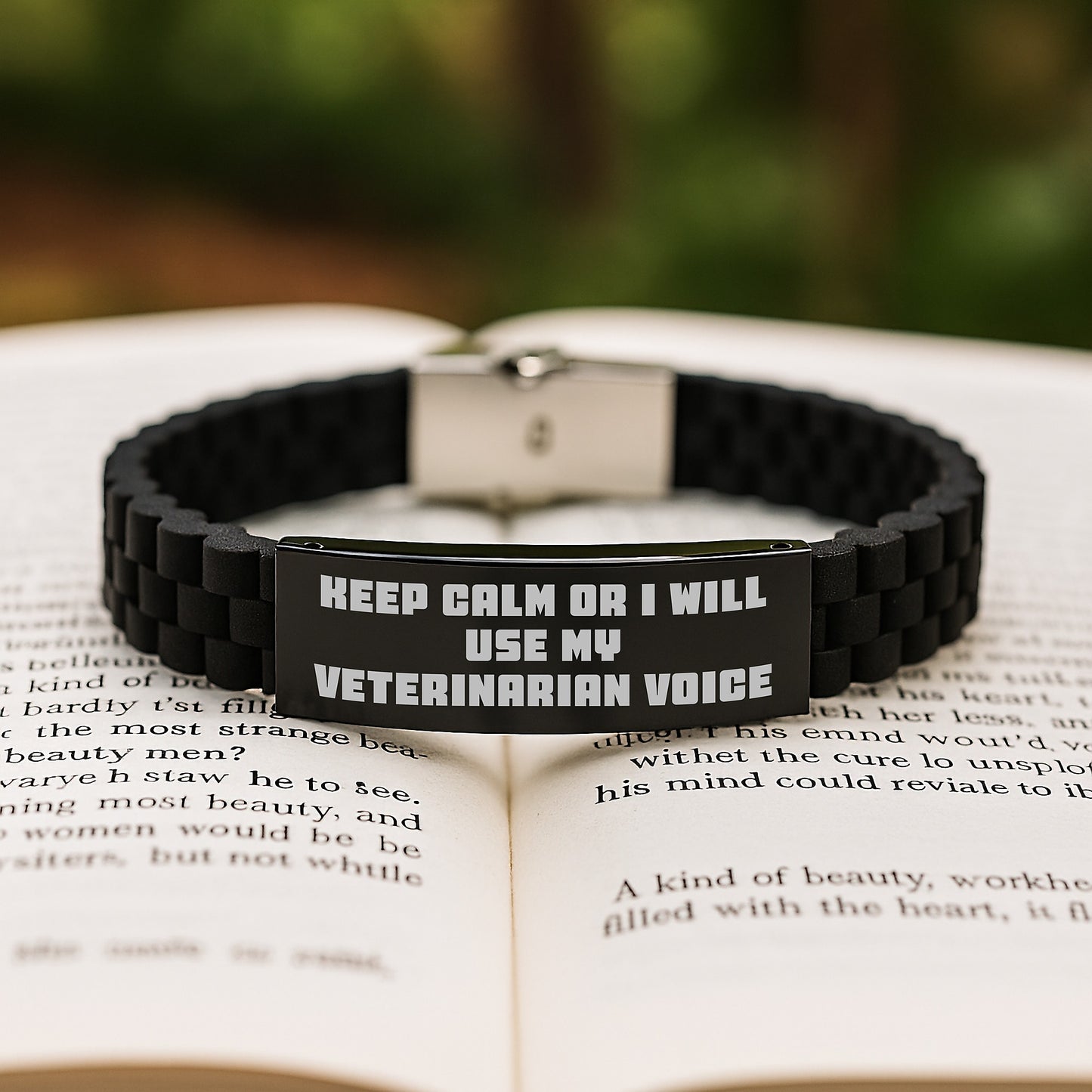 Funny Veterinarian Gifts for Men - Glide lock Clasp Bracelet Keeps Them Calm with Veterinarian Voice Humor, Christmas Unique Presents - Image 2