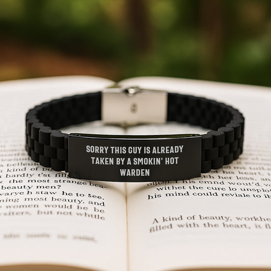 Warden's Hot Gift, Sorry This Guy Is Already Taken, Funny Glide lock Clasp Birthday Warden Gifts from Friends, for Warden - Image 2