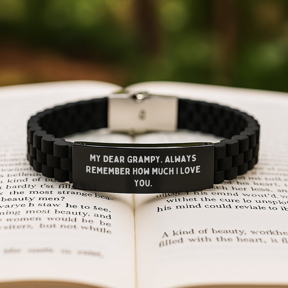 Funny Grampy Gifts for Men, Inspirational Glide lock Clasp Bracelet with Quote, Christmas Unique Presents from Family - Image 2