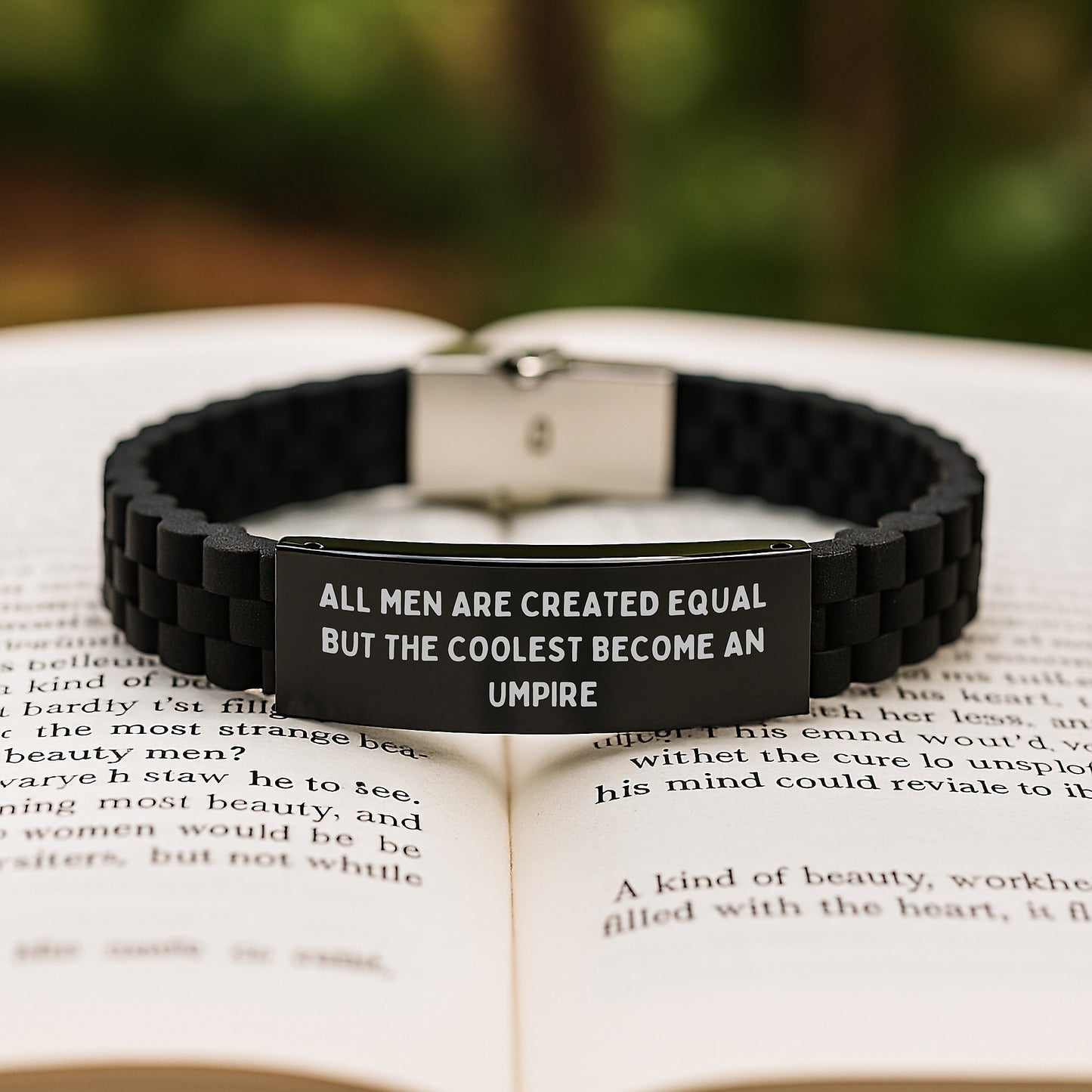 Funny Umpire Humor Gifts for Men, Glide lock Clasp Umpire Bracelet, Unique Christmas Umpire Accessories, All Men Are Created Equal But The Coolest Become An Umpire - Image 2