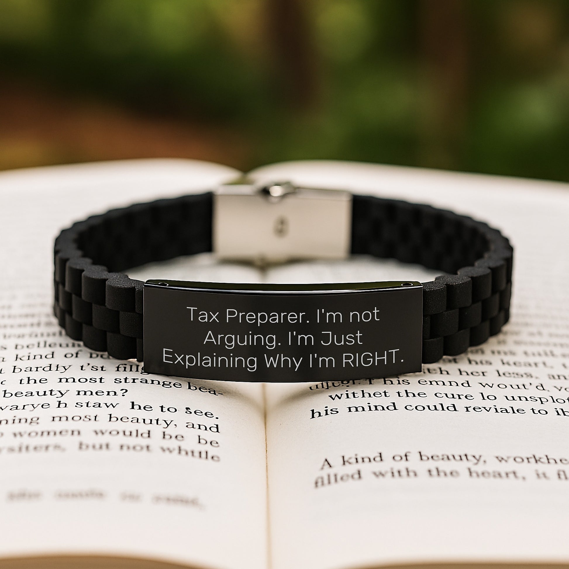 Tax Preparer Gifts, Funny Quote, Glide lock Clasp Bracelet for Men, Women, Coworkers, Family, Graduation Unique Gifts from Friends - Image 2